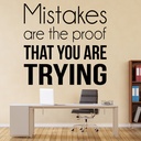 Mistakes Are Proof Inspirational Quote Wall Sticker