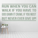 Never Give Up! Sports Quote Wall Sticker
