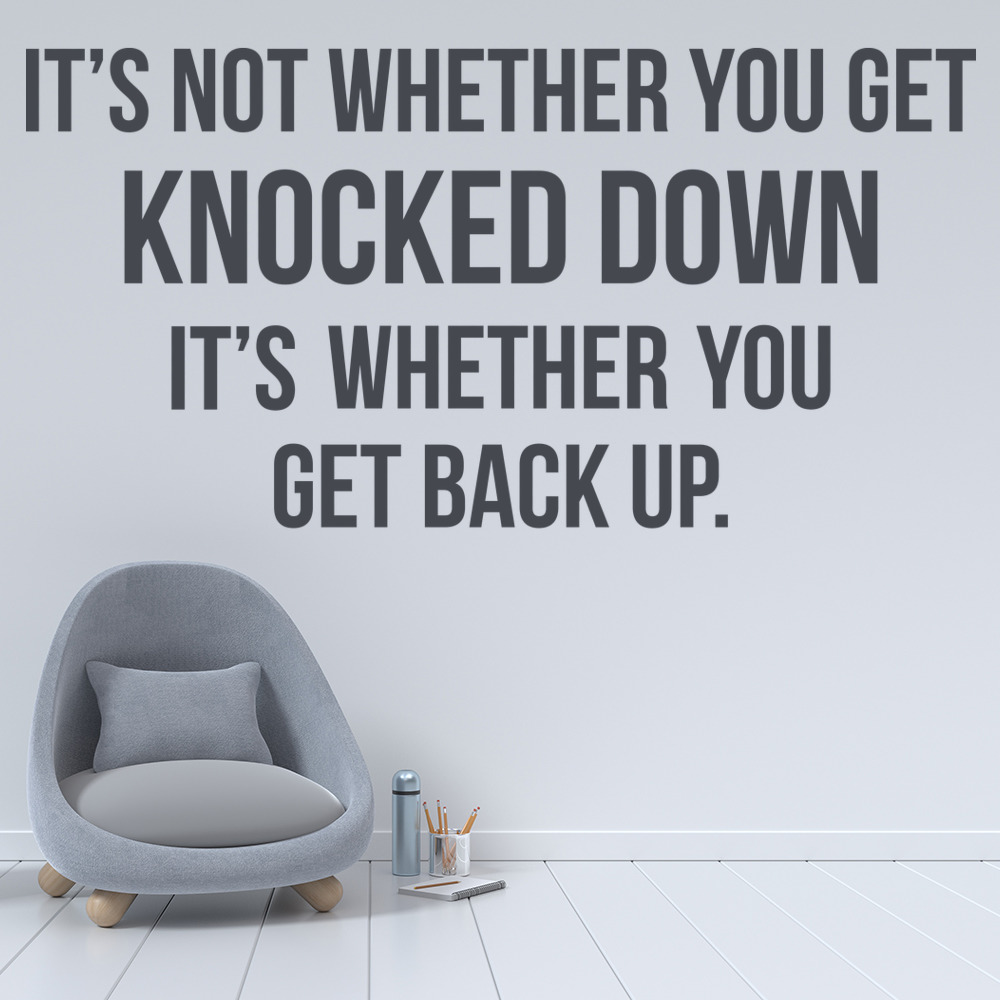 Whether You Get Back Up Sports Quote Wall Sticker