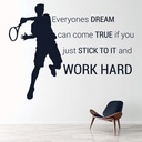 Work Hard Tennis Quote Wall Sticker