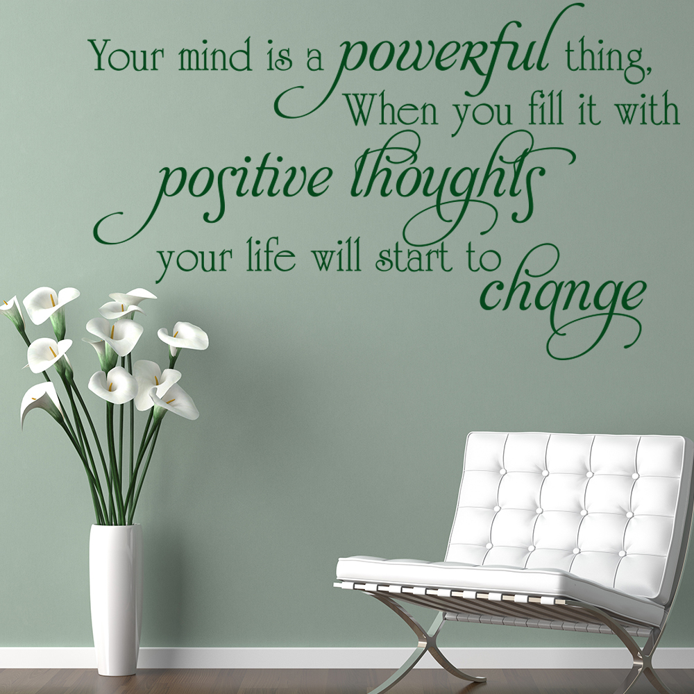 Positive Thoughts Inspirational Quote Wall Sticker