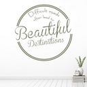 Difficult Roads Inspirational Quote Wall Sticker
