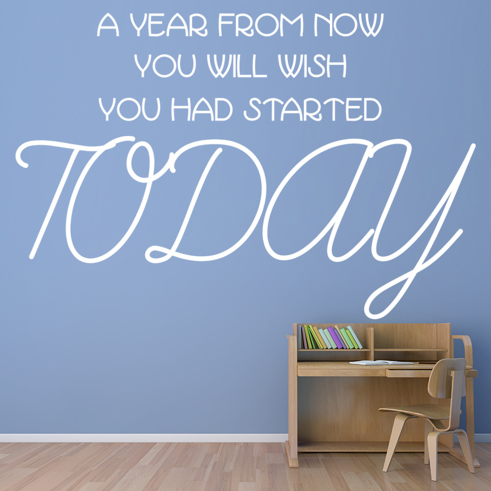 Start Today Inspirational Quote Wall Sticker