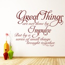 Great Things Van Gogh Quote Wall Sticker