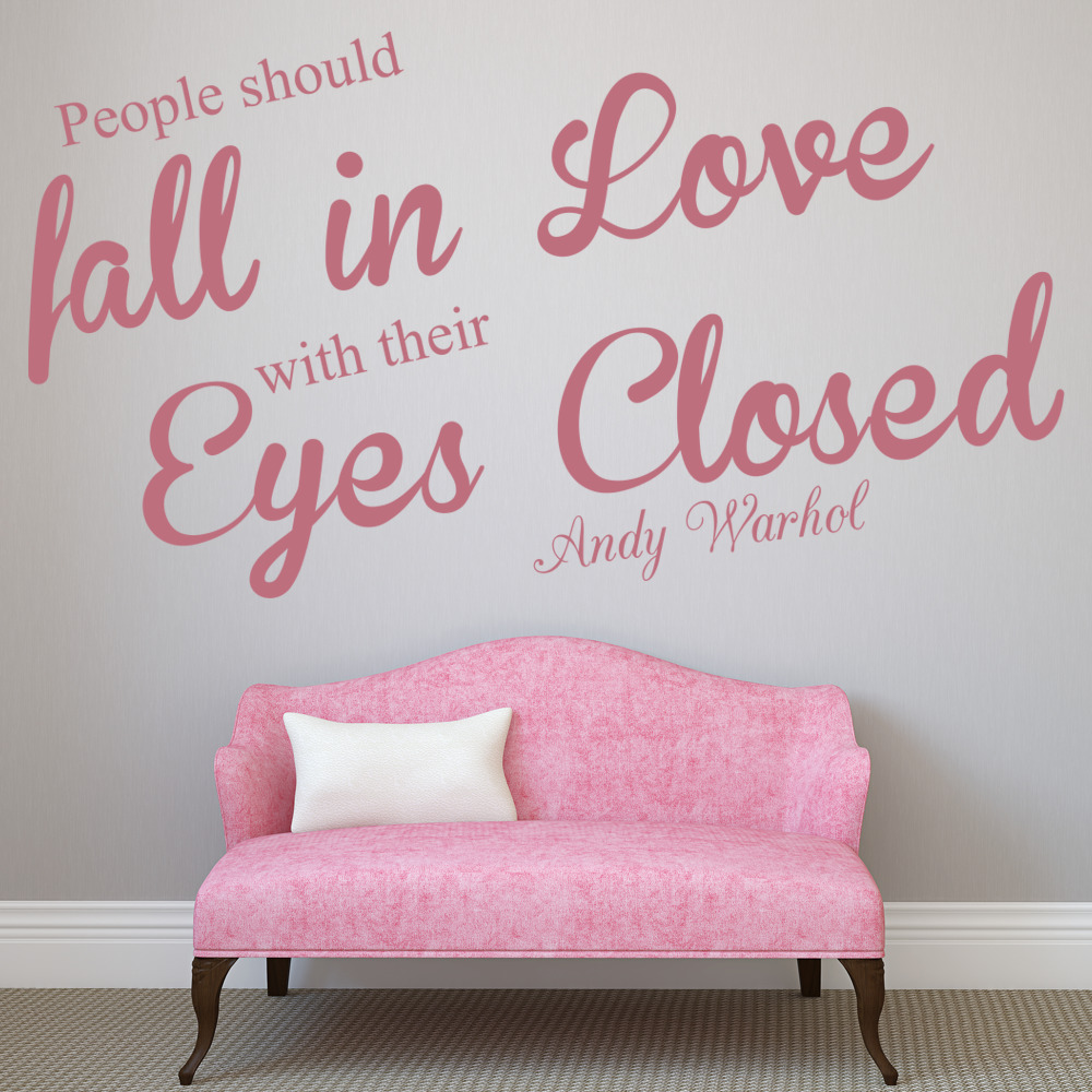 Fall In Love Andy Warhol Life Quotes Wall Sticker