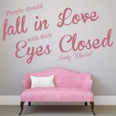 Fall In Love Andy Warhol Life Quotes Wall Sticker