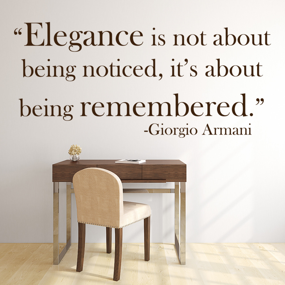 Elegance Armani Fashion Quote Wall Sticker