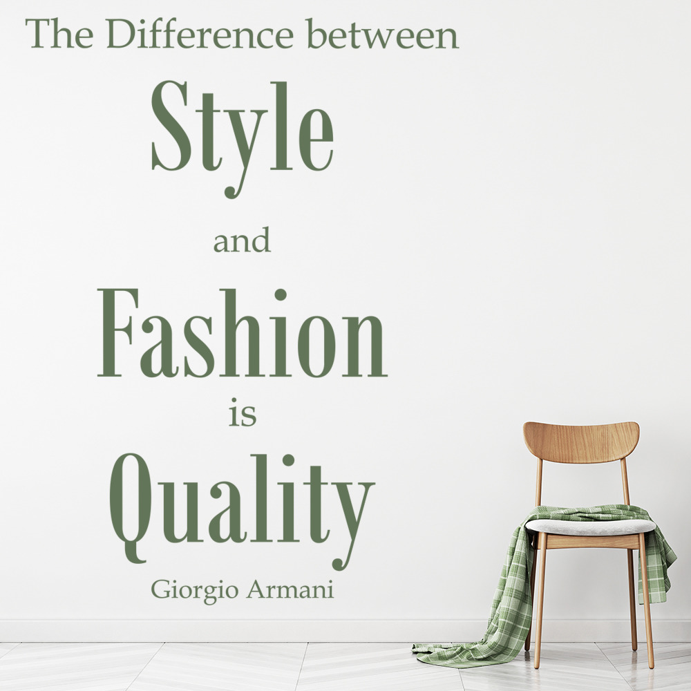 Style And Fashion Armani Fashion Quote Wall Sticker