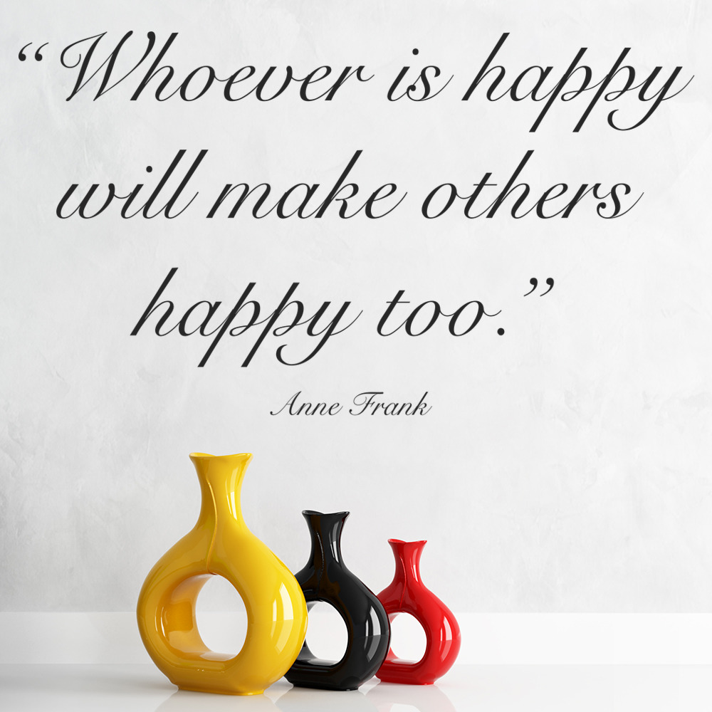 Whoever Is Happy Anne Frank Quote Wall Sticker | Icon Wall Stickers