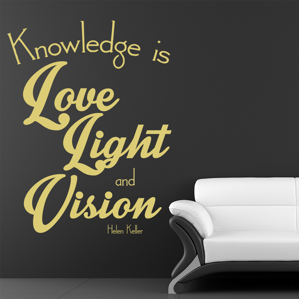 Love Light Vision Helen Keller Quote Wall Sticker