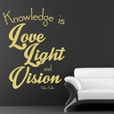 Love Light Vision Helen Keller Quote Wall Sticker