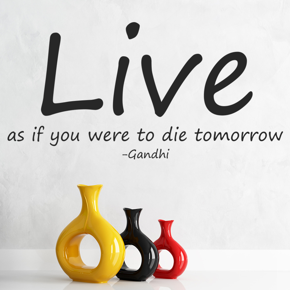 Live Gandhi Quote Wall Sticker