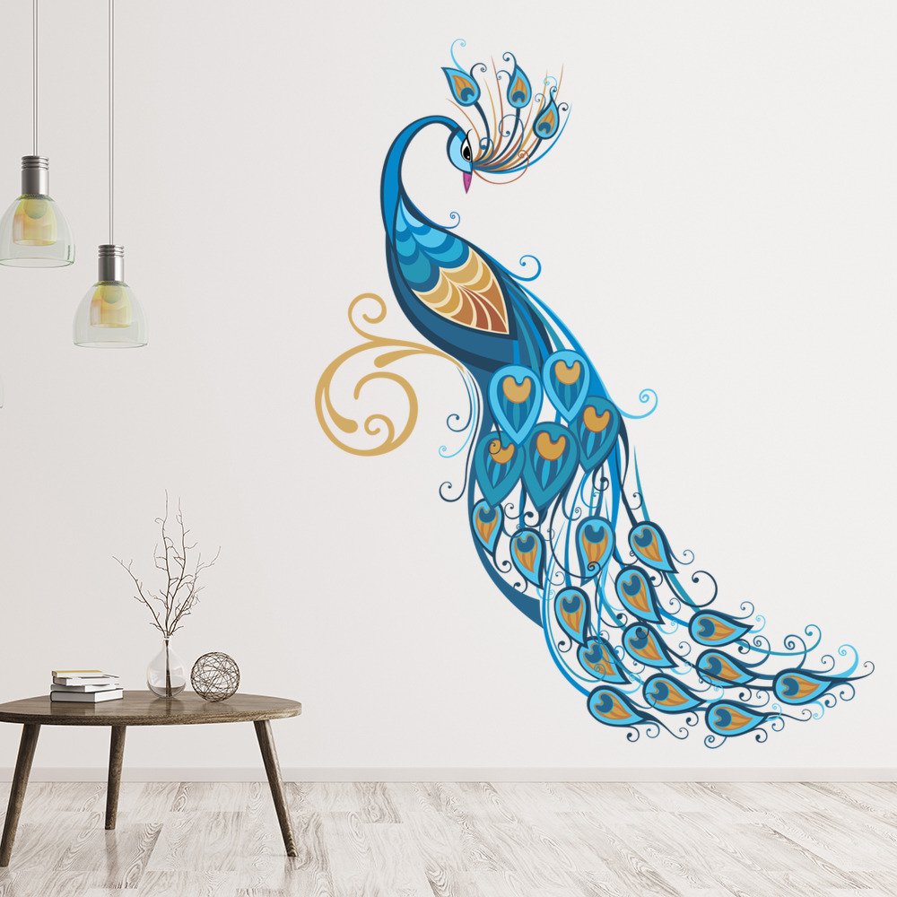 Blue Peacock Wall Sticker