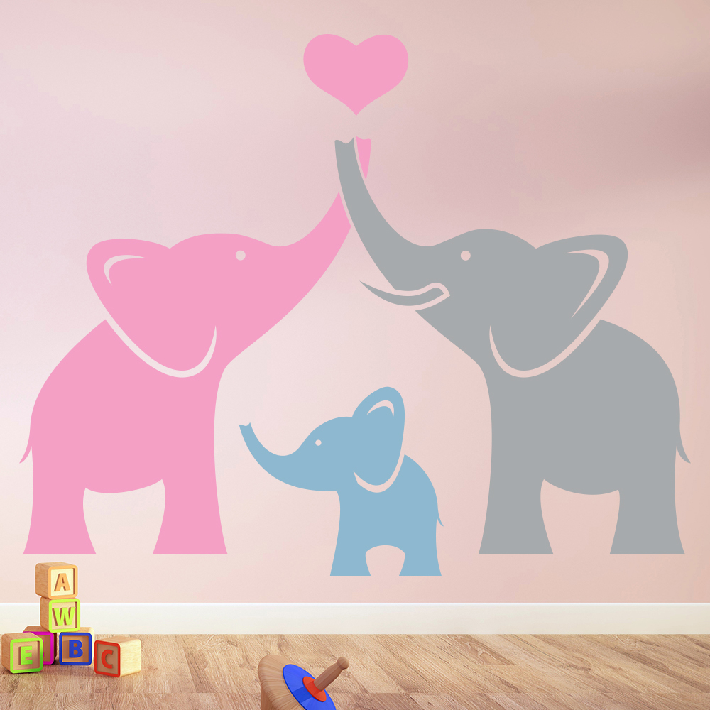Elephant Family Nursery Wall Sticker - Mod1