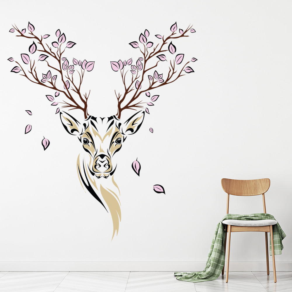 Floral Deer Stag Wall Sticker | Icon Wall Stickers