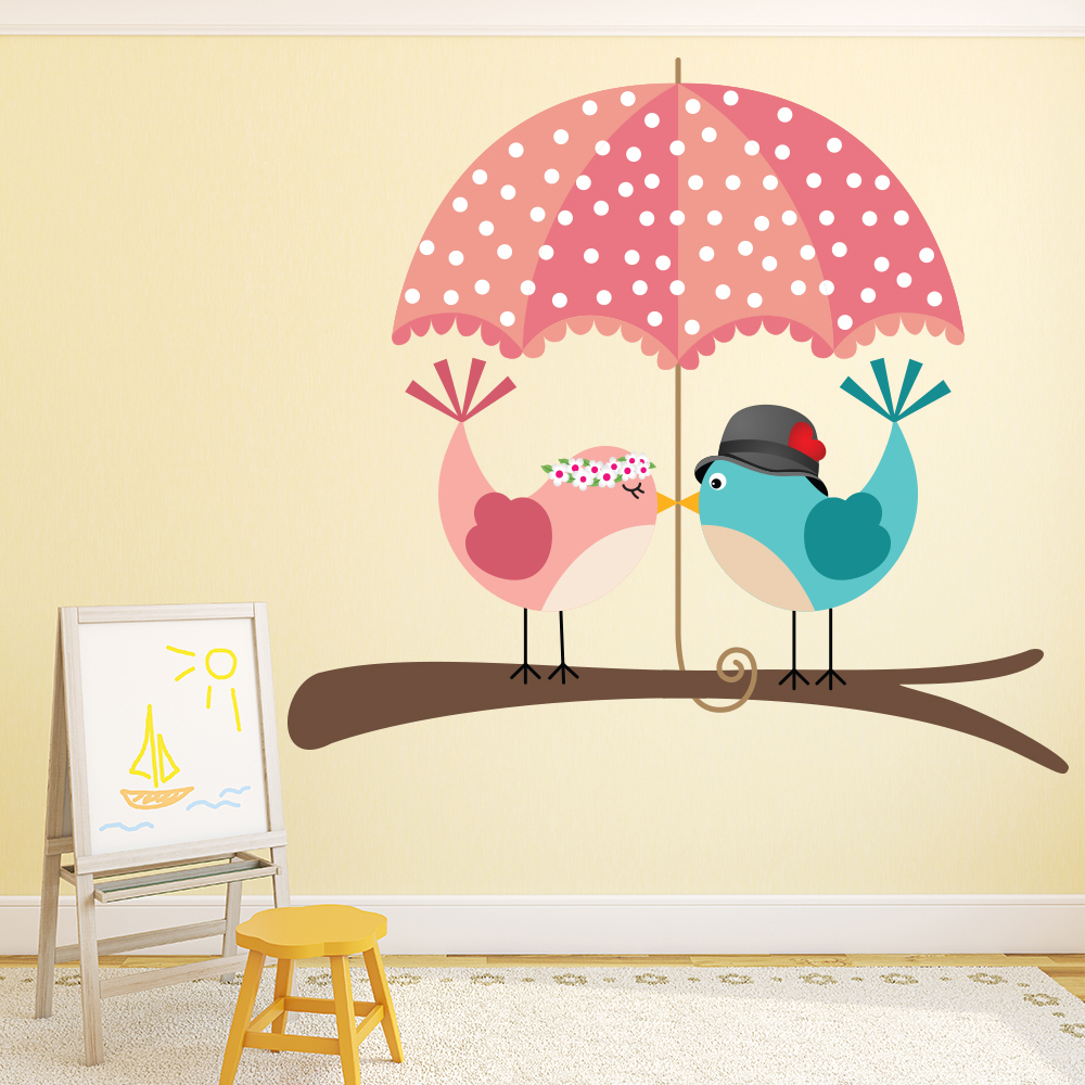 Love Birds Branch Wall Sticker