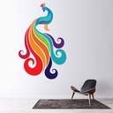 Classic Rainbow Peacock Wall Sticker