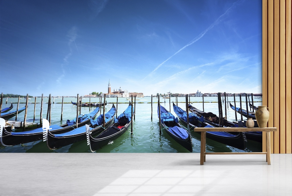 Floating Gondolas Venice Italy Wall Mural Wallpaper
