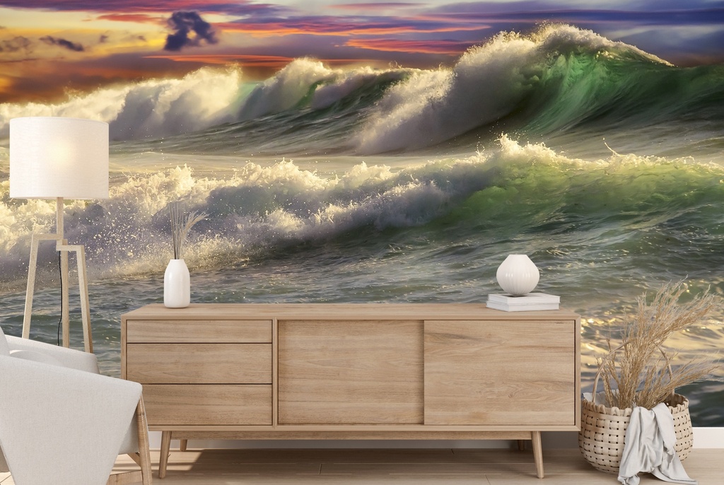 Wild Ocean Waves Wall Mural Wallpaper