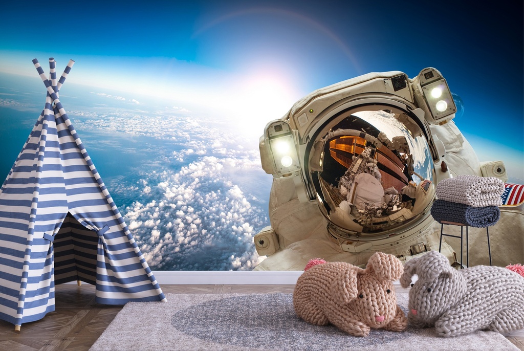 Astronaut & Earth Space Wall Mural Wallpaper