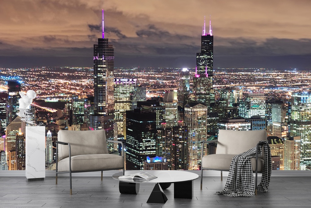 Chicago Skyscrapers USA City Skyline Wall Mural Wallpaper