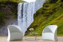 Iceland Skogafoss Waterfall Green Landscape Wall Mural Wallpaper