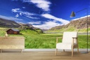 Cottage In The Mountains Landscape Wall Mural Wallpaper