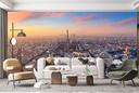 Eiffel Tower Paris City Skyline Wall Mural Wallpaper
