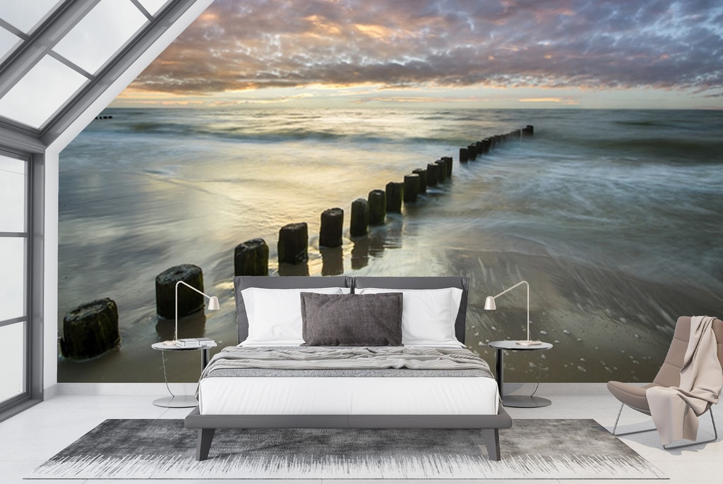 Sunset Beach Wall Mural Wallpaper