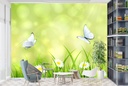 Butterflies & Daisies Wall Mural Wallpaper