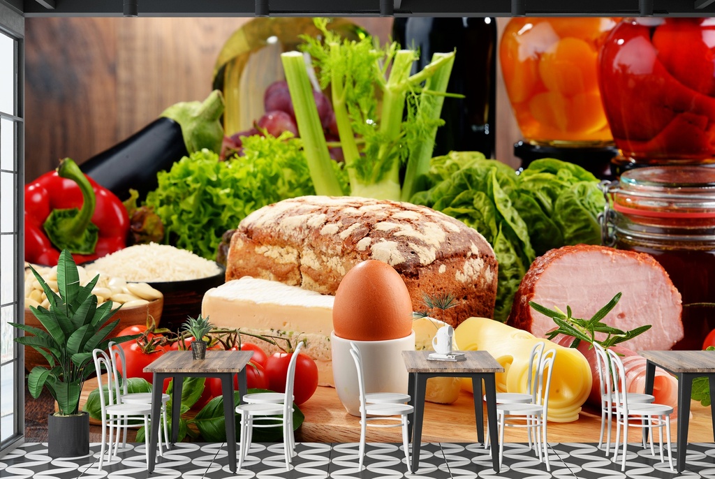 Fresh Ingredients Kitchen Wall Mural Wallpaper