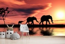 Elephant Family Savannah Wall Mural Wallpaper