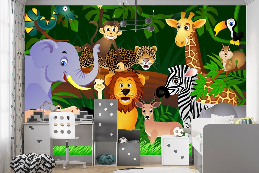 Jungle Friends Wall Mural Wallpaper