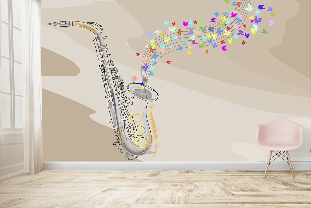 Jazz Saxophone Music Wall Mural Wallpaper