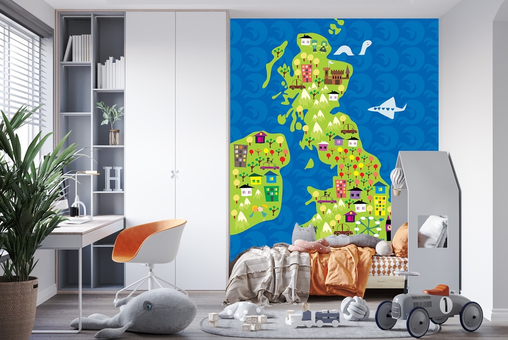 United Kingdom Map Wall Mural Wallpaper