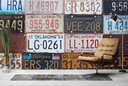 Vintage American License Plates Wall Mural Wallpaper