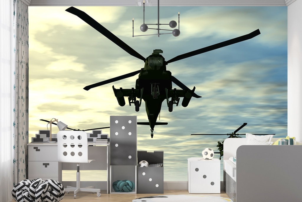 Apache Helicopters Wall Mural Wallpaper