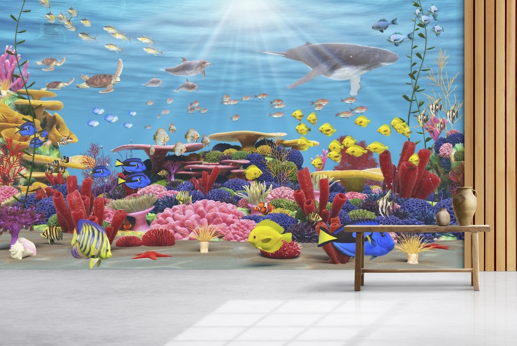 Vibrant Coral Reef Wall Mural Wallpaper
