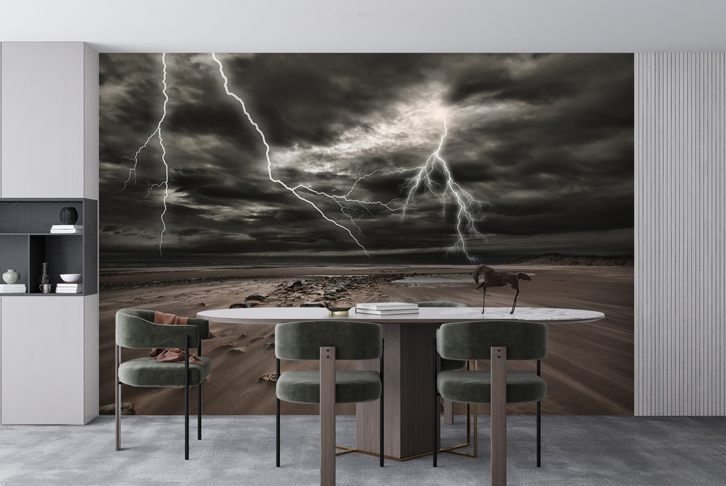 Thunderstorm Lightning Wall Mural Wallpaper