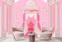 Pink Throne Room Princess Wall Mural Wallpaper