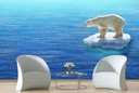 Floating Polar Bear Wall Mural Wallpaper