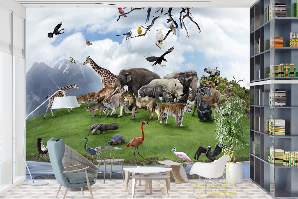 Animal World Wall Mural Wallpaper