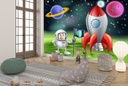 Astronaut & Rocketship Wall Mural Wallpaper