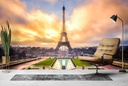 Eiffel Tower Sunrise Paris Wall Mural Wallpaper
