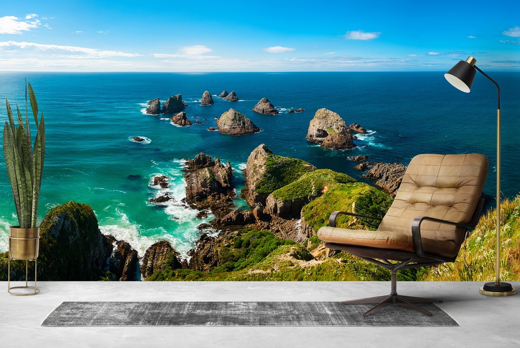 Nugget Point Coast New Zealand Wall Mural Wallpaper