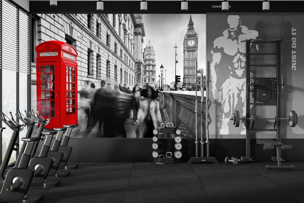 Red Telephone Box London Wall Mural Wallpaper
