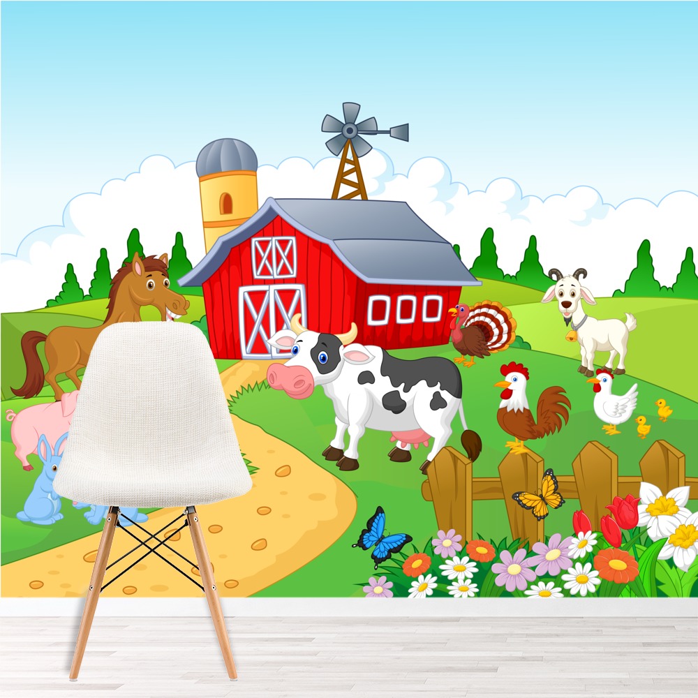 Farmyard Friends Wall Mural Wallpaper