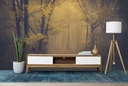 Misty Woods Forest Wall Mural Wallpaper