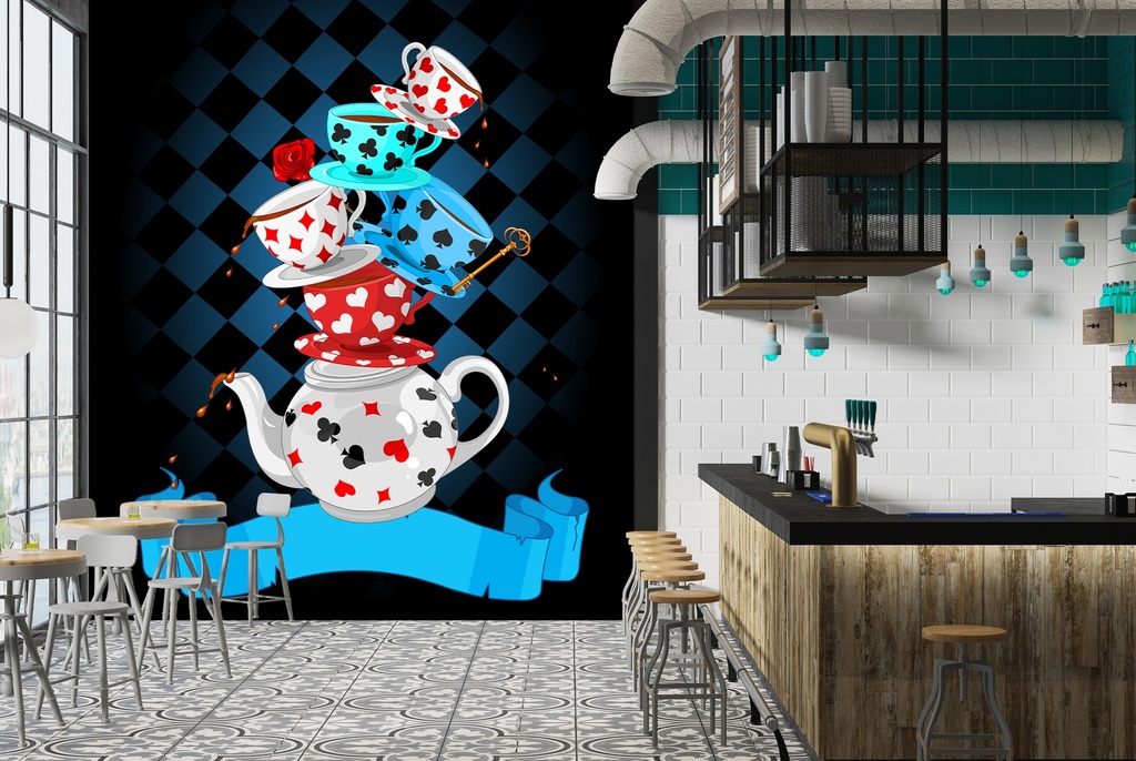 Mad Hatters Tea Party Wall Mural Wallpaper