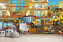 Construction Site Diggers JCB Wall Mural Wallpaper